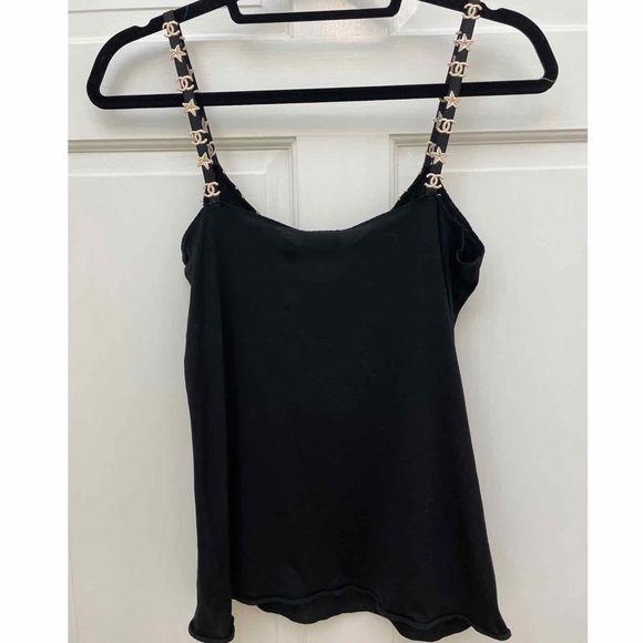 SOLD CHANEL CC Black Camisole Tank Top - Picture 6 of 6